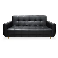Sofá cama Archer 3 Posiciones 90X210X120 Cuero Negro