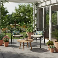 Set x4 Sillas Solna Modernas de Polipropileno para Terraza o Jardín Negro