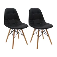 Setx2 Silla Botones Eames Acolchada Negro