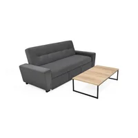 Sofá cama Hamburgo Gris + Mesa Centro Damasco L