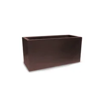 Jardinera Plástica Rectangular Lisa 59x24x28cm Café