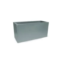Jardinera Plástica Rectangular Lisa 59x24x28cm Gris Piedra