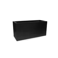 Jardinera Plástica Rectangular Lisa 59x24x28cm Negro
