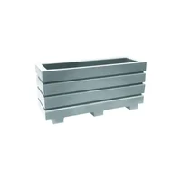 Jardinera Plástica Rectangular Acanalada 69x25x33cm Gris