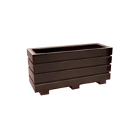 Jardinera Plástica Rectangular Acanalada 69x25x33cm Café