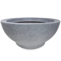 Matera Plástica Ovalada Acanalada 77x33cm Gris Piedra