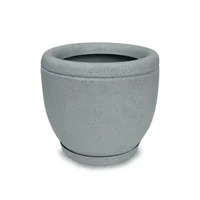 Matera Plástica Cónica Lisa 30x27.5cm Gris Piedra