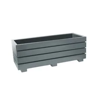 Jardinera Plástica Rectangular Acanalada 90x35x33cm Gris