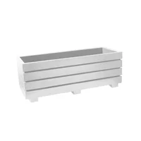 Jardinera Plástica Rectangular Acanalada 90x35x33cm Blanco