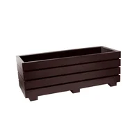 Jardinera Plástica Rectangular Acanalada 90x35x33cm Café