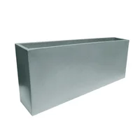 Jardinera Plástica Rectangular Lisa 100x20x40cm Gris Piedra