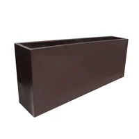 Jardinera Plástica Rectangular Lisa 100x20x40cm Café