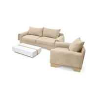 Sala Daytona 1 Poltrona Tela Beige
