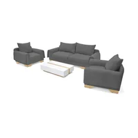 Sala Daytona 2 Poltronas Tela Gris
