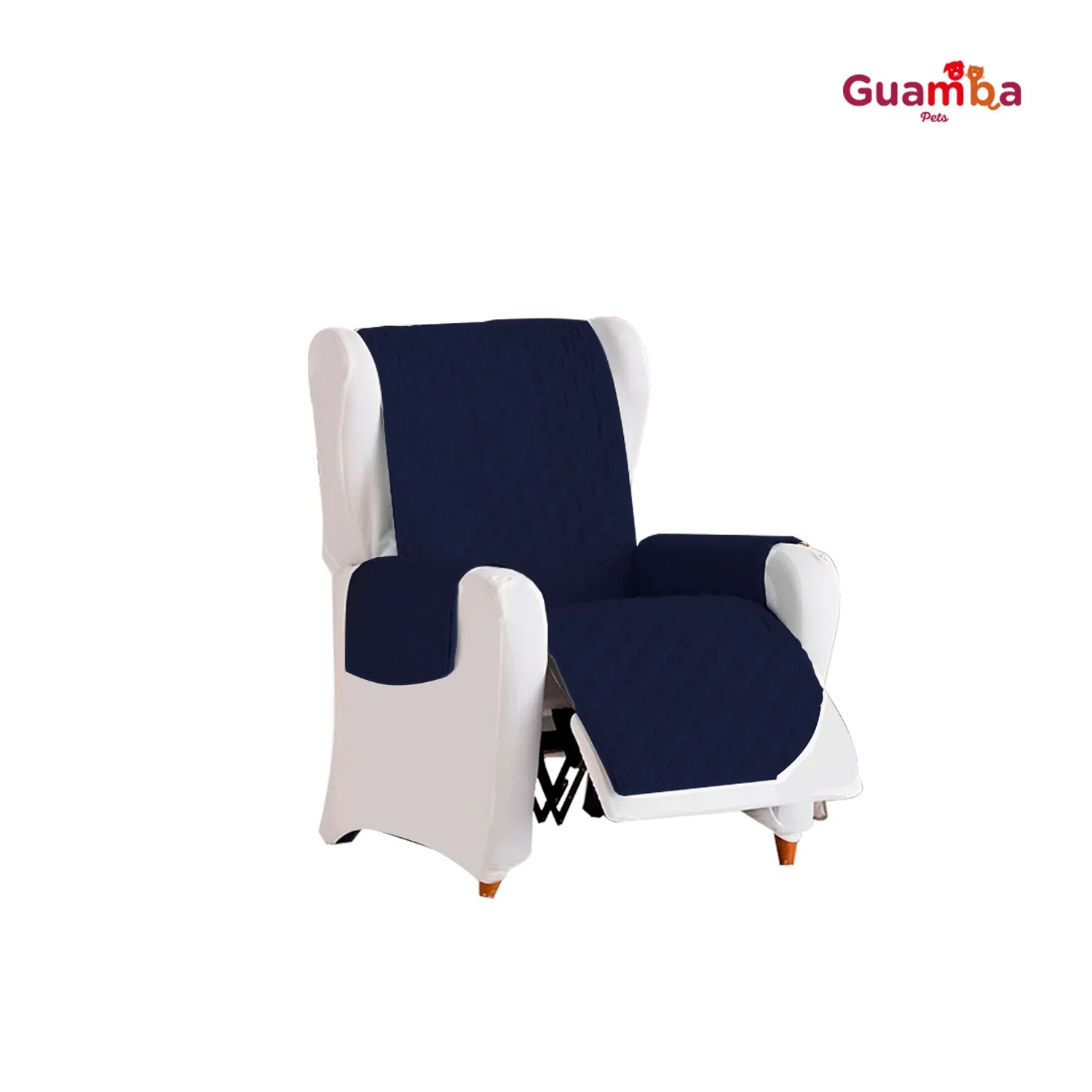 Forro Protector de Sofá Doble Faz 1 Puesto Gris/Azul 60 x 180 cm 10