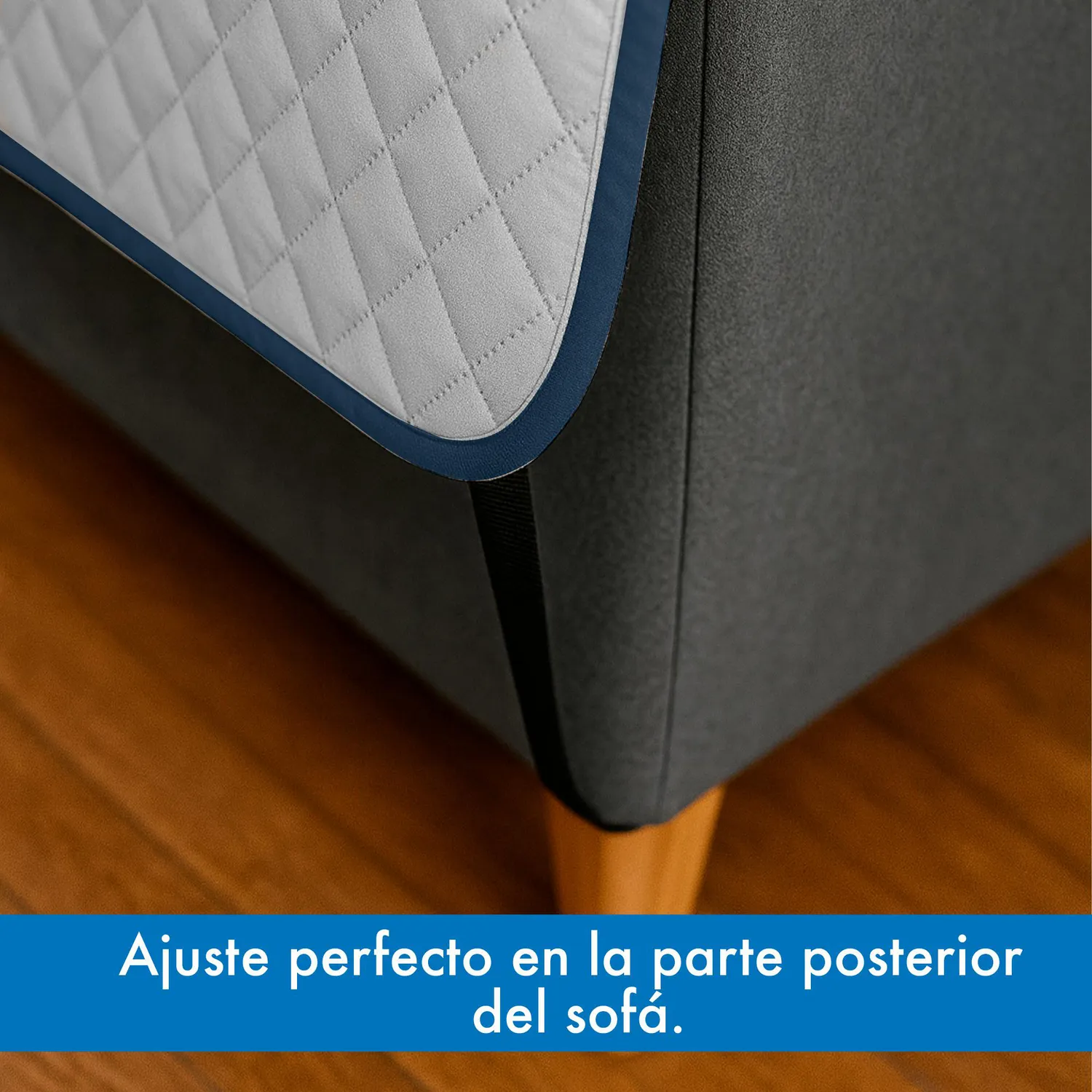Forro Protector de Sofá Doble Faz 1 Puesto Gris/Azul 60 x 180 cm 16