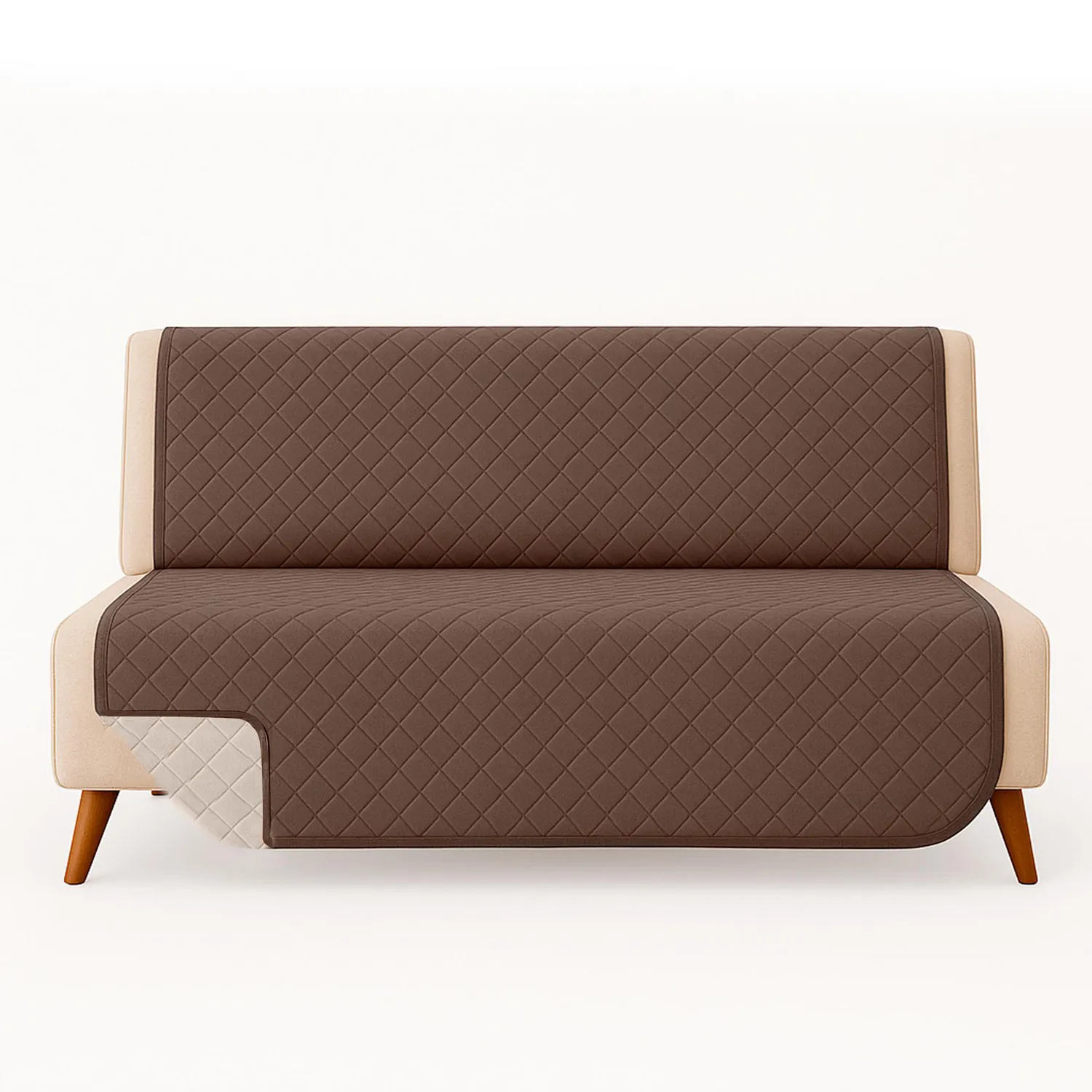 Protector de Sofá Cama Click Clack Doble Faz Choco/Beige 180 x 180 cm 14