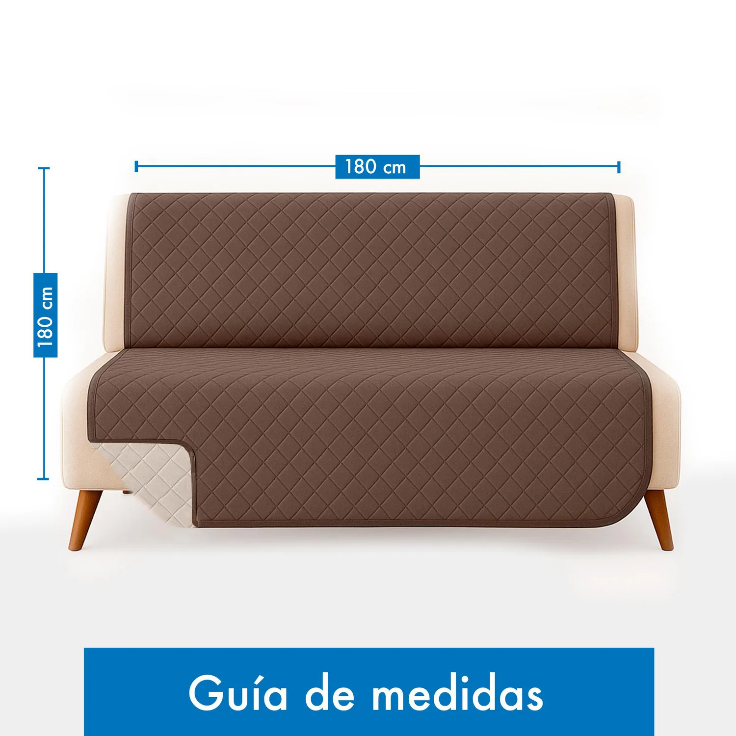 Protector de Sofá Cama Click Clack Doble Faz Choco/Beige 180 x 180 cm 16