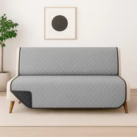 Protector de Sofá Cama 3 puestos Sin Brazos Gris/Negro 180 x180 cm