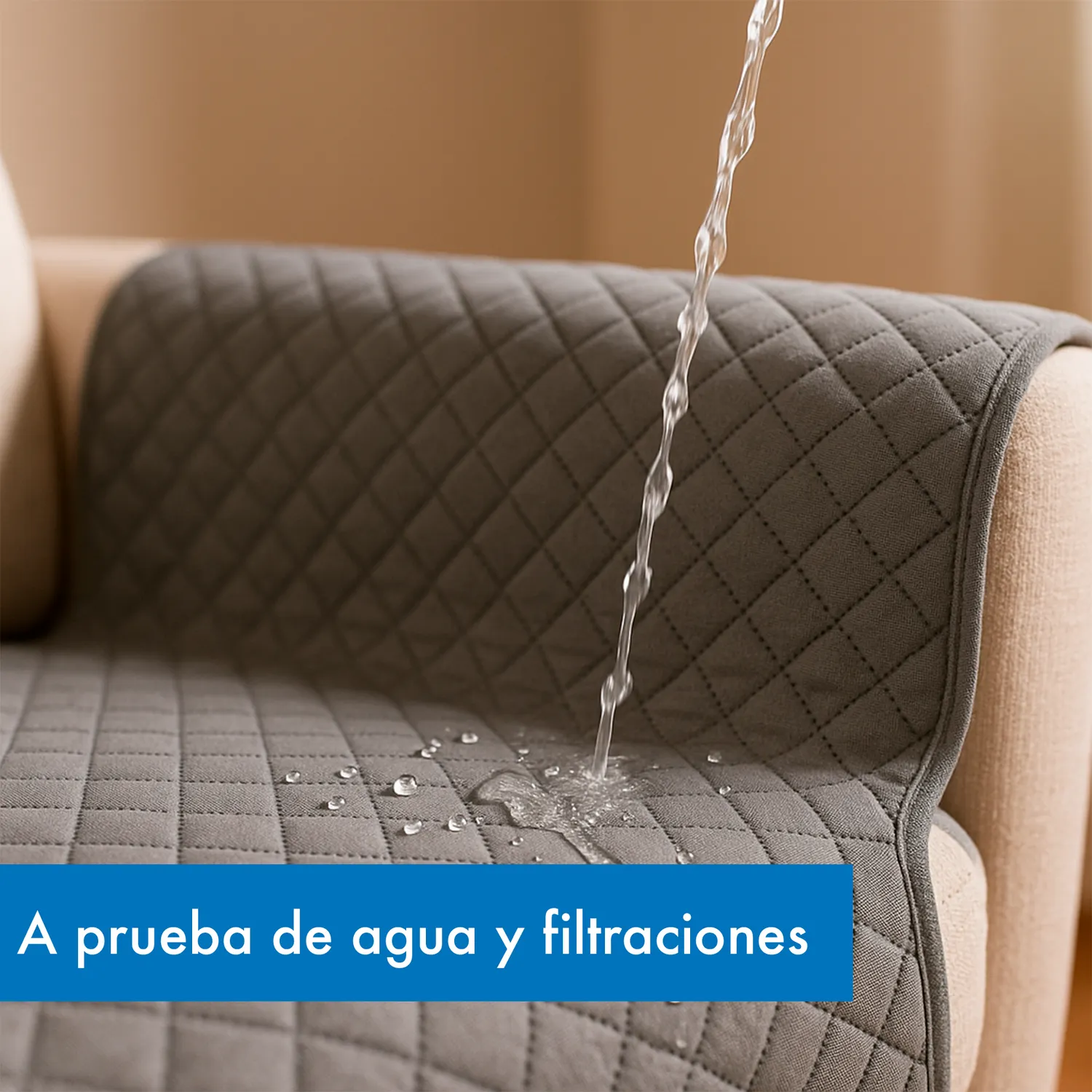 Protector de Sofá Cama 3 puestos Sin Brazos Gris/Negro 180 x180 cm 3