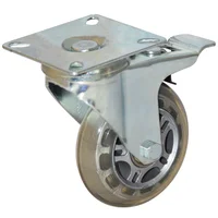 Rodachina PU giratoria, doble rodamiento 75 mm 3"