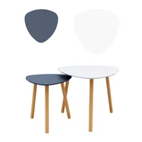 Banzay Juego Mesas Centro Sala Triangular Combinado Blanco/Gris