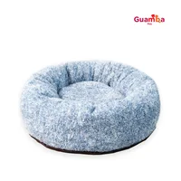 Cama Para Mascota Donut Azul Mediana Para Perro O Gato 75 X 75 X 22 Cm