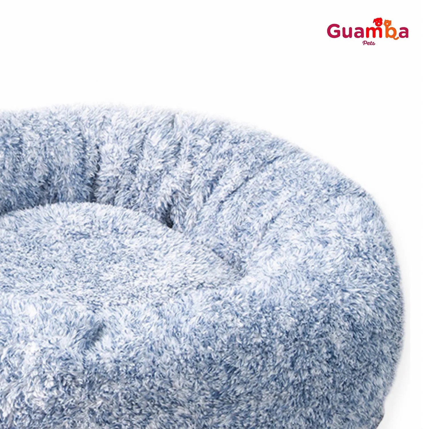 Cama Para Mascota Donut Azul Mediana Para Perro O Gato 75 X 75 X 22 Cm 3