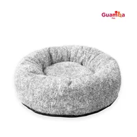 Cama Para Mascota Donut Azul Grande Para Perro O Gato 90 X 90 X 22 Cm