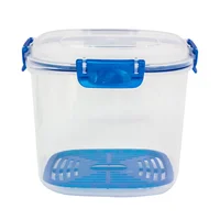 Recipiente Cuadrado Clip N Lock No.4 2.7 L Azu
