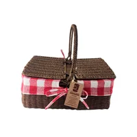 Canasta Picnic Rectangular acce Marrón 29x15x29 cm