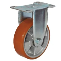 Rodachina PU fija Aluminio, doble rodamiento 100 mm 4"