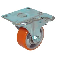 Rodachina PU giratoria c/freno, doble rodamiento 100 mm 4"