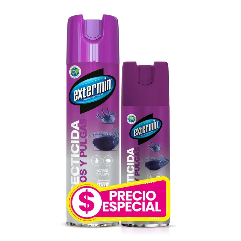 Insecticida Aerosol Ácaros Y Pulgas Extermín 400ml + 250 Ml EXTERMIN ...