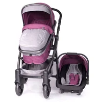 Ebaby Coche Tainy Deluxe + Porta Bebé Rosado