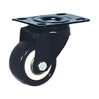 Rodachina giratoria, doble rodamiento negra PVC 40 mm