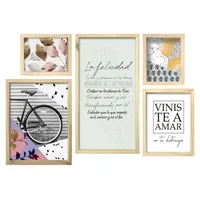Set de 5 Cuadros Pino Frases