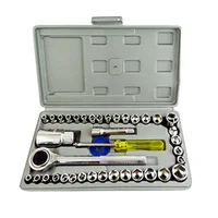 Juego de Copas Ratchet 40 Piezas 4 a 13 mm 5/32 a 9/16 Pulgadas Discover