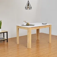 Mesa de Comedor Voru Blanco/Natural 4P