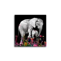 Cuadro Elefante Colores L 60X60 Cm