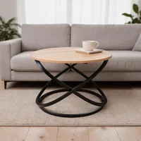 Mesa Centro Circular Dahiria 45.5X60X60 Negro/Café