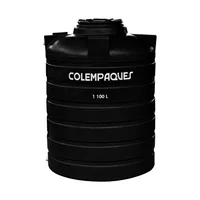 Tanque Agua Colempaques Cilíndrico 1100Lt Bicapa Tapa Giro