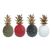 Escultura Fruta Piña Cerámica 9x16 Cm Multicolor Hawai
