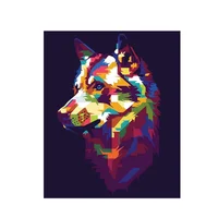 Cuadro Lobo Life Colors 70Cmx50