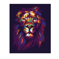 Cuadro León Life Colors 120X90