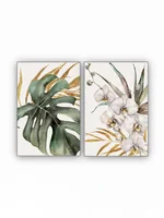 Cuadro Planta Orquidea Gold 40X40