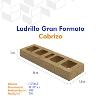 Ladrillo Gran formato Cobrizo 39x11,5x5 Cm Ladrillera Santafé