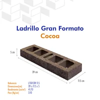 Ladrillo Gran formato Cocoa 39x11,5x5 Cm Ladrillera Santafé