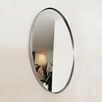 Espejo Circular Marco Metalico 60Cm Plateado