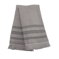 Set x 2  Toallas de Manos Visita 450gr  50x70 cm Gris Just Home Collection